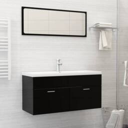 Berkfield Home Elegant Built-in Basin with Faucet 101x39x18 cm Ceramic White - Size: 101 x 39 x 18 cm - thumbnail 2