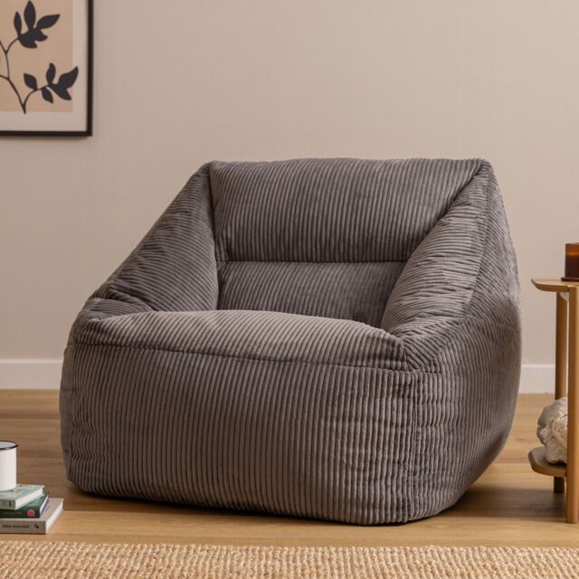 icon Natalia Jumbo Corduroy Bean Bag Armchair in Charcoal - image 1