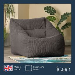 icon Natalia Jumbo Corduroy Bean Bag Armchair in Charcoal - thumbnail 5