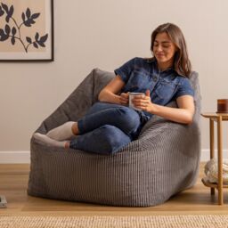 icon Natalia Jumbo Corduroy Bean Bag Armchair in Charcoal - thumbnail 2