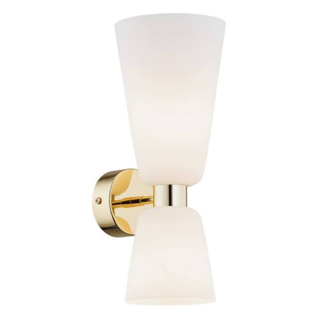 Netlighting Reno Up & Down Wall Lamp Opal Matt Brass Steel in Gold - image 1