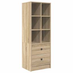 Berkfield Home Sonoma Oak Shelving Unit Sonoma Oak MDF Big Shelving Unit in Light Brown - thumbnail 1