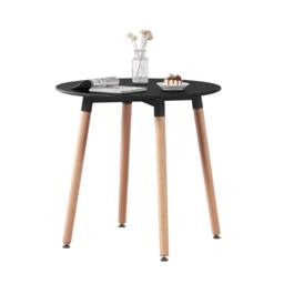 Life Interiors Lucia Dining Set Round Black Table + 4 Velvet Dining Chairs in Blue - thumbnail 6
