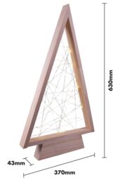 Netagon Wooden Self Assembly Battery Powered Christmas Tree with 60 LED's in Light Beige - thumbnail 2