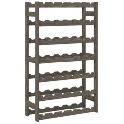 Berkfield Home Wine Rack for 42 Bottles Grey Solid Wood Pine - thumbnail 2