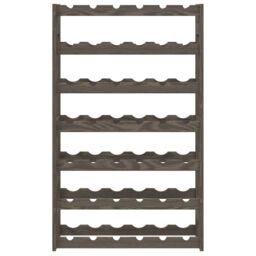 Berkfield Home Wine Rack for 42 Bottles Grey Solid Wood Pine - thumbnail 3