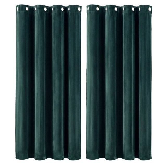 Kelvenix Thick Thermal Blackout Curtains Velvet 46x54 Inch in Dark Green - Size: 100 cm - image 1