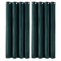 Kelvenix Thick Thermal Blackout Curtains Velvet 46x54 Inch in Dark Green - Size: 100 cm - thumbnail 1