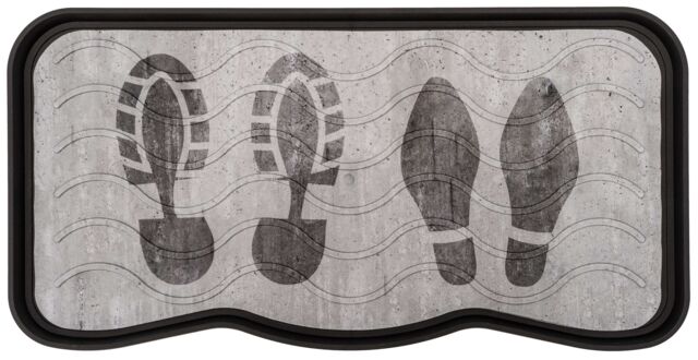 Nicoman Heavy Duty Rubber Boot Tray 75 x 40cm - Foot Print in Light Grey - Size: 38 cm x 75 cm - image 1