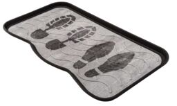Nicoman Heavy Duty Rubber Boot Tray 75 x 40cm - Foot Print in Light Grey - Size: 38 cm x 75 cm - thumbnail 2