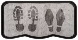 Nicoman Heavy Duty Rubber Boot Tray 75 x 40cm - Foot Print in Light Grey - Size: 38 cm x 75 cm - thumbnail 1