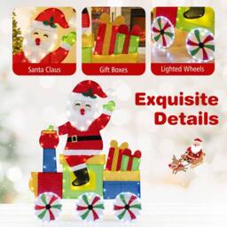 Gymax Lighted Santa on Train Indoor Outdoor 2D Santa Claus With LED Lights - thumbnail 6