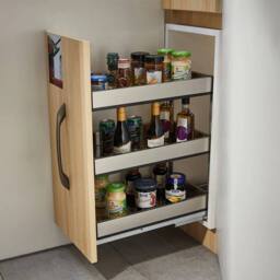 SPETLEK Width 100mm Pull Out Aluminum Basket Kitchen Larder Cupboard Drawer in Silver - Size: Medium - thumbnail 5