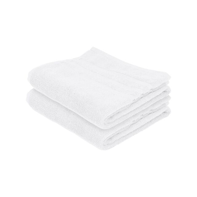 Nicola Spring Cotton Hand Towels - 90cm x 50cm - Pack of 2 in White