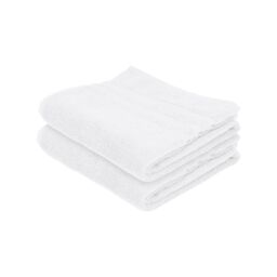Nicola Spring Cotton Hand Towels - 90cm x 50cm - Pack of 2 in White - thumbnail 1