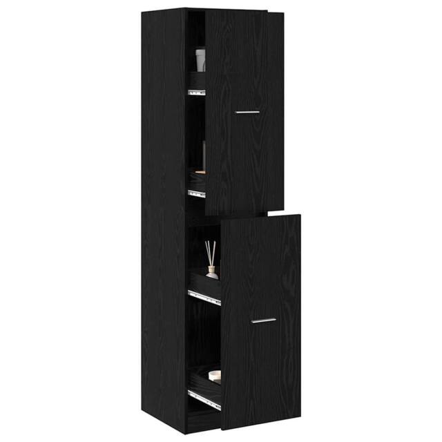 Berkfield Home Modern Apothecary cabinet Black Oak 40x41x174.5 cm Engineered Wood - image 1