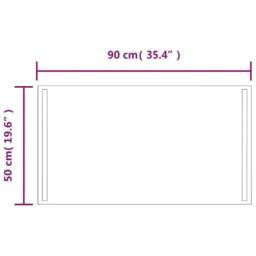 Berkfield Home LED Bathroom Mirror 50x90 cm in Clear - thumbnail 5
