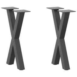 Berkfield Home Coffee Table Legs X-Shaped 2 pcs Anthracite 28x(42-43) cm Steel in Black - thumbnail 1