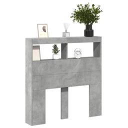 Berkfield Home Headboard Cabinet with LED Concrete Grey 100x17x102 cm - Size: 100 x 17 x 102 cm - thumbnail 5