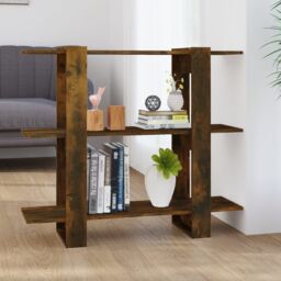Berkfield Home Book Cabinet/Room Divider Smoked Oak 100x30x87 cm in Brown - Size: 100 x 30 x 87 cm - thumbnail 1