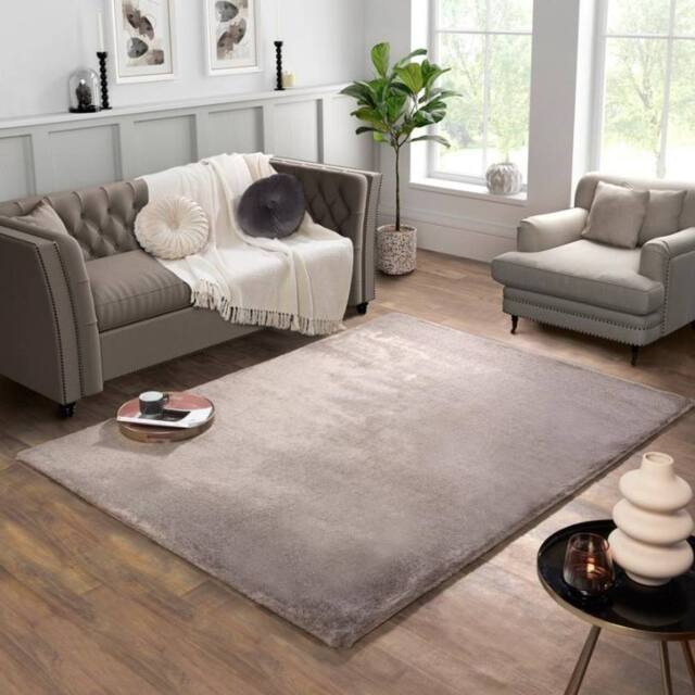 DS Living Dovilla Plush Plain Mink Rug Collection in Taupe - Size: 80 cm x 150 cm - image 1