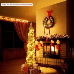 Costway 5 FT Artificial Christmas Tree Pre-lit Xmas Tree w/ 296 Branch Tips in Green - thumbnail 4