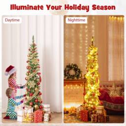 Costway 5 FT Artificial Christmas Tree Pre-lit Xmas Tree w/ 296 Branch Tips in Green - thumbnail 7