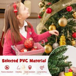 Costway 5 FT Artificial Christmas Tree Pre-lit Xmas Tree w/ 296 Branch Tips in Green - thumbnail 8