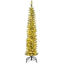 Costway 5 FT Artificial Christmas Tree Pre-lit Xmas Tree w/ 296 Branch Tips in Green - thumbnail 3