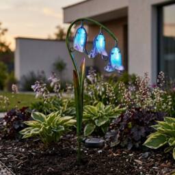 Garden Greatness Bluebells Solar Garden Stake Light in Blue - Size: 1 Pack