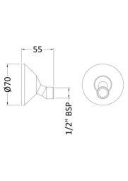 Balterley Modern Bathroom Pair of Wall Mount Couplings Chrome 25mm x 65mm in Silver - thumbnail 7