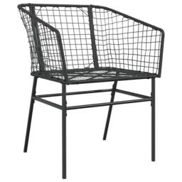 Berkfield Home 5 Piece Garden Dining Set Black Poly Rattan Glass - thumbnail 4