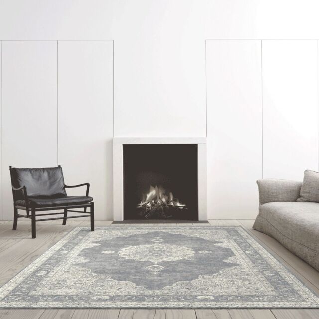 The Rug Shop UK Grey Border Traditional Easy To Clean Area Rug - Size: 160 cm x 230 cm - image 1