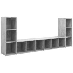 Berkfield Home TV Cabinets 4 pcs Concrete Grey 107x35x37 cm Engineered Wood - Size: 107 x 35 x 37 cm - thumbnail 1