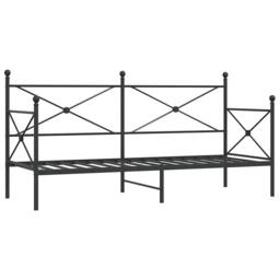Berkfield Home Day Bed without Mattress Black 80x200 cm Steel - thumbnail 1