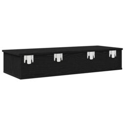 Berkfield Home Wall Shelf with Drawers Black 100x37.5x19 cm Engineered Wood - thumbnail 6