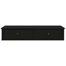 Berkfield Home Wall Shelf with Drawers Black 100x37.5x19 cm Engineered Wood - thumbnail 4