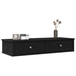 Berkfield Home Wall Shelf with Drawers Black 100x37.5x19 cm Engineered Wood