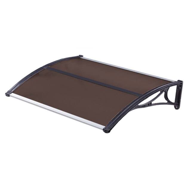 Oypla Tinted Outdoor Front Door Canopy Porch Awning in Dark Brown - image 1