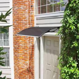 Oypla Tinted Outdoor Front Door Canopy Porch Awning in Dark Brown - thumbnail 4