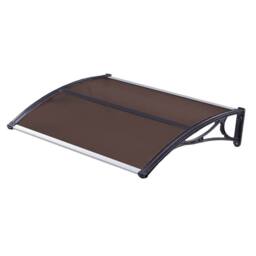 Oypla Tinted Outdoor Front Door Canopy Porch Awning in Dark Brown - thumbnail 2