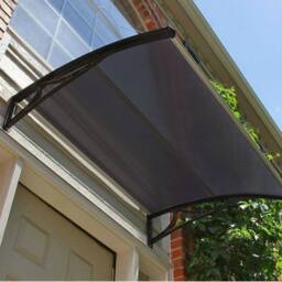 Oypla Tinted Outdoor Front Door Canopy Porch Awning in Dark Brown - thumbnail 3
