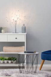 BHS Lighting Lila Table Lamp in Metallic Silver - thumbnail 4