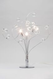 BHS Lighting Lila Table Lamp in Metallic Silver - thumbnail 1
