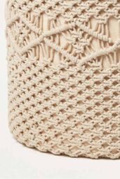 Homescapes Astrid Macrame Pouffe, 42 cm Tall in Natural - thumbnail 3