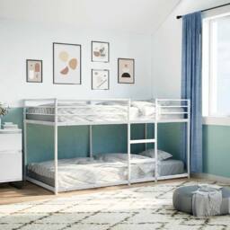 Berkfield Home Breathable Bunk Bed without Mattress White 80x200 cm Steel