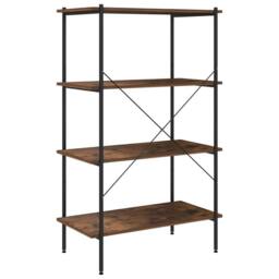 Berkfield Home Sturdy 4-Tier Shelving Unit Black & Dark Wood 80x40x130 cm - Size: 80 x 40 x 130 cm - thumbnail 5