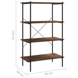 Berkfield Home Sturdy 4-Tier Shelving Unit Black & Dark Wood 80x40x130 cm - Size: 80 x 40 x 130 cm - thumbnail 7