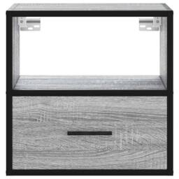 Berkfield Home Wall-mounted Bedside Cabinet Grey Sonoma 40x31x39.5 cm - thumbnail 5