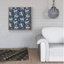 Warren Reed - Designer Sleeping Sloth Pattern Framed Canvas in Light Brown - Size: w40 inch x h40 inch - thumbnail 2